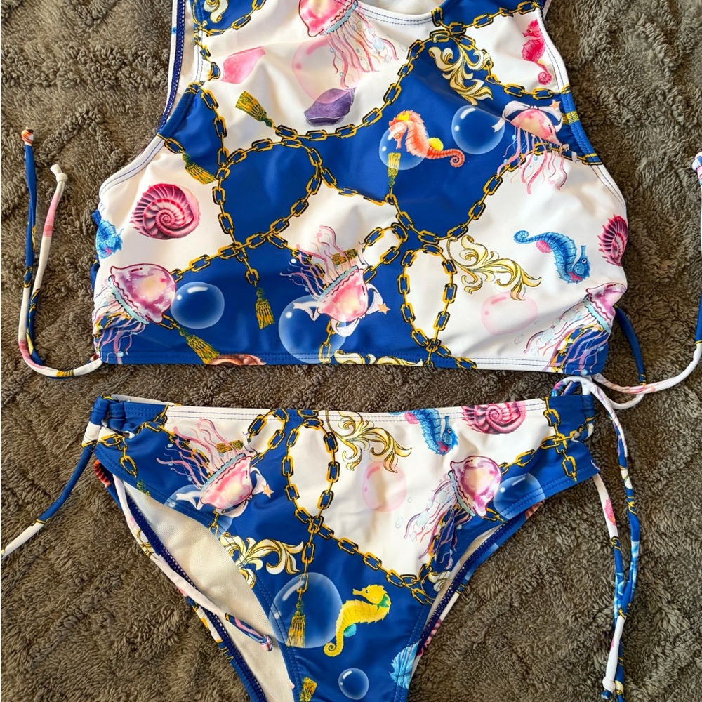Kids Swim Set with Sea Life Print